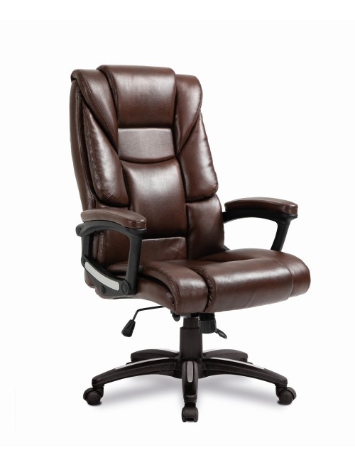 Office Chair Brown Leather Effect Titan Executive Chair BCP/G344/BW by Eliza Tinsley - enlarged view