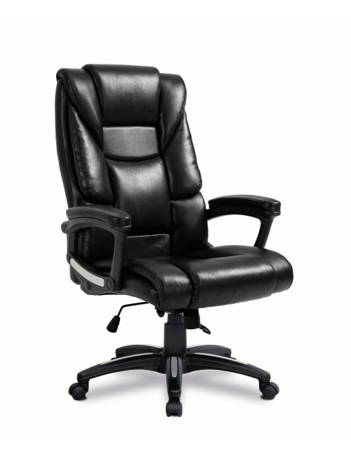 Office Chair Black Leather Effect Titan Executive Chair BCP/G344/BK by Eliza Tinsley - enlarged view