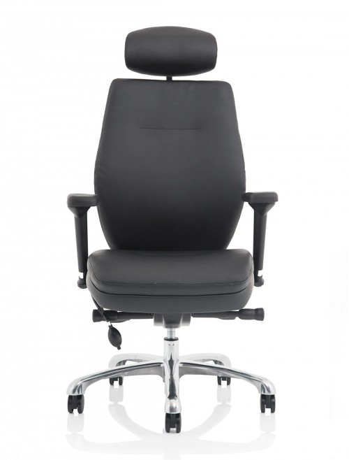 Bonded Leather Office Chair Black Domino 24 Hour Executive Chair PO000065 by Dynamic - enlarged view