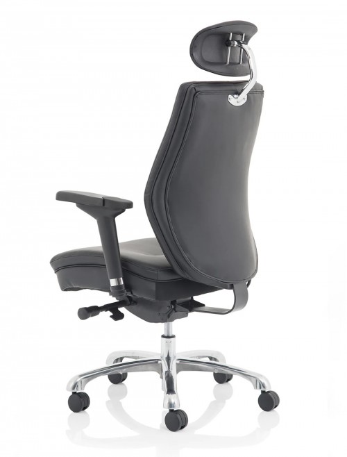 Bonded Leather Office Chair Black Domino 24 Hour Executive Chair PO000065 by Dynamic - enlarged view