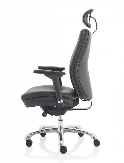 Bonded Leather Office Chair Black Domino 24 Hour Executive Chair PO000065 by Dynamic - enlarged view