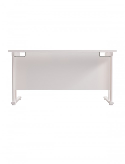 Office Desks Twin Upright 1200x800mm Rectangular Desk White TWU1280RECWHWH by TC Office - enlarged view