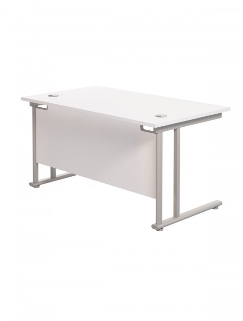 TC Lite Rectangular Desk 1400mm TWU1480RECWHSV - enlarged view