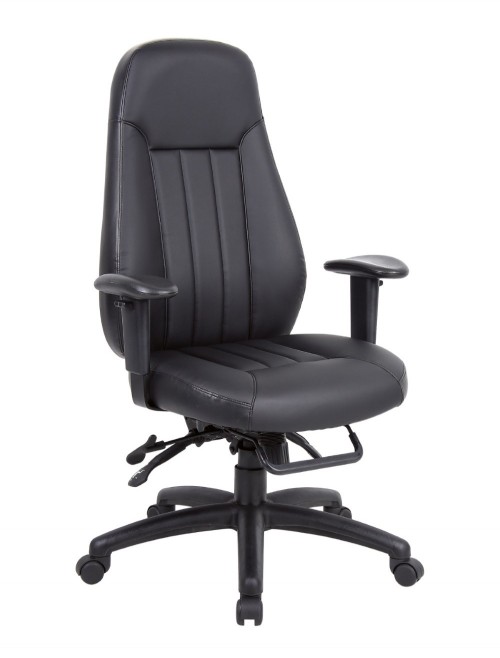 Zeus 24 Hour Leather Heavy Duty Task Chair ZEU300K2 - enlarged view