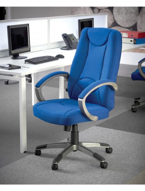 Office Chair Blue Lucca High Back Managers Chair LUC300T1-B by Dams