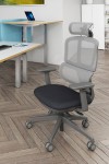 Mesh Office Chair Grey Shelby Operator Chair with Headrest SHL301K2-G by Dams - enlarged view