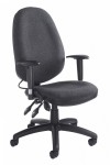 Office Chairs Charcoal Sofia Fabric High Back Managers Chair SOF300T1-C by Dams - enlarged view