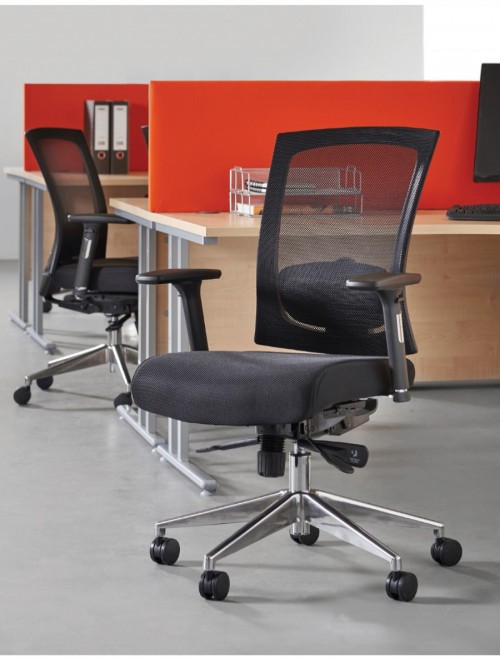 Mesh Office Chair Black Gemini Task Operators Chair GEM301K2 by Dams