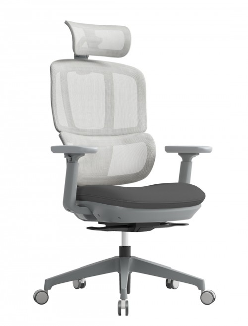 Mesh Office Chair Grey Shelby Operator Chair with Headrest SHL301K2-G by Dams - enlarged view