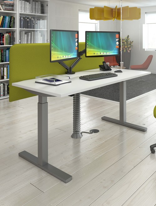 Office Desk 1600mm Elev8 Mono Sit Stand Desk EVM-1600-S-WH