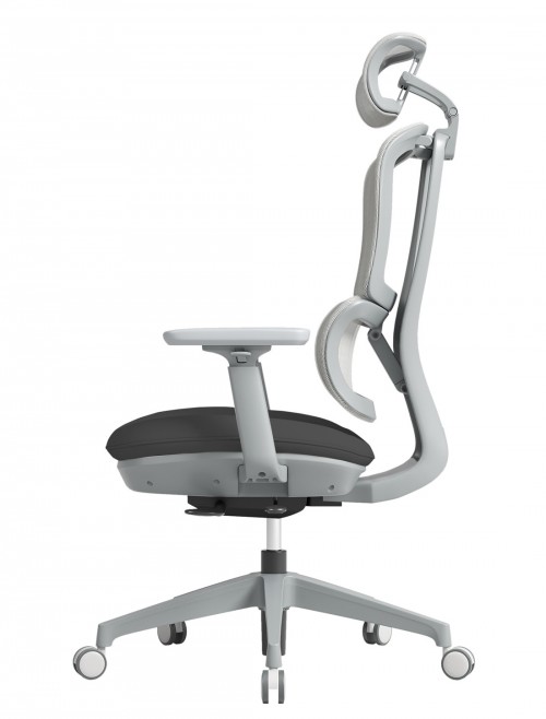 Mesh Office Chair Grey Shelby Operator Chair with Headrest SHL301K2-G by Dams - enlarged view