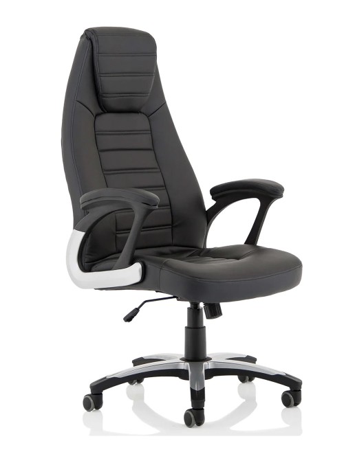 Bonded Leather Office Chair Black Metropolis Executive Chair EX000230 by Dynamic