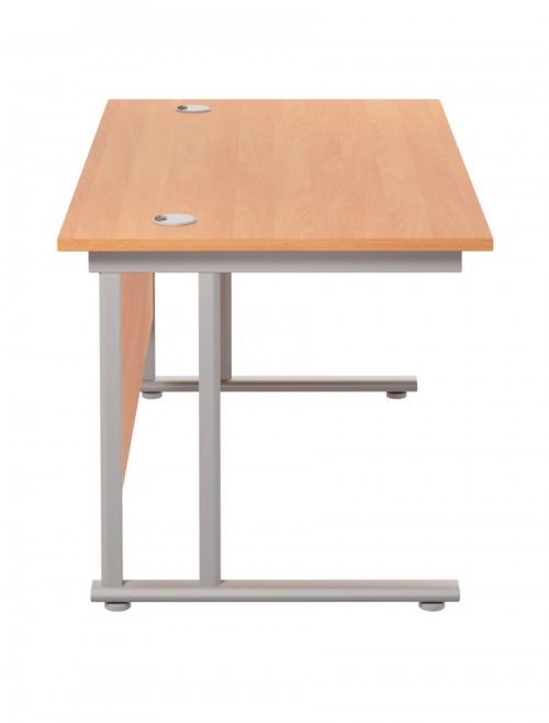 Lite 1400mm Office Desk with 3 Drawer Mobile Pedestal TWU1480BUNBESV3 by TC Office - enlarged view