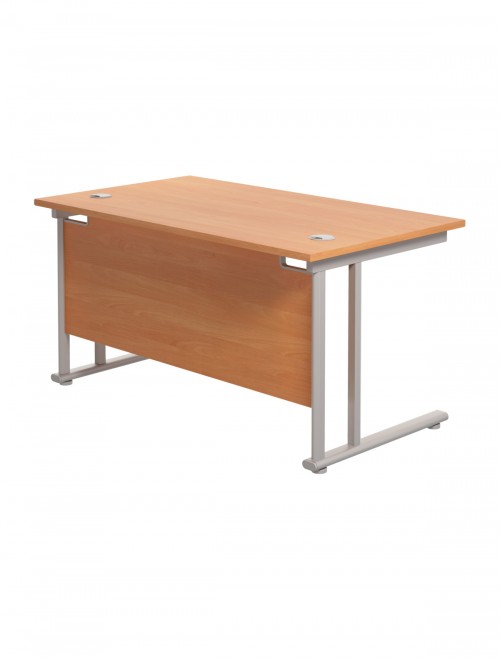 Lite 1400mm Office Desk with 3 Drawer Mobile Pedestal TWU1480BUNBESV3 by TC Office - enlarged view