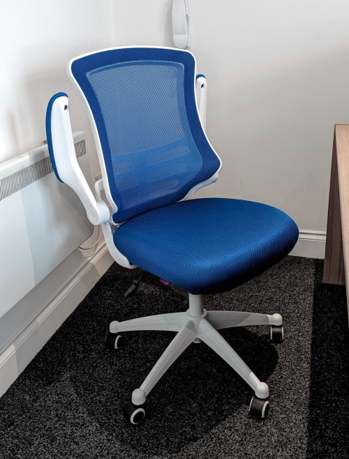 Mesh Office Chair Blue Luna Computer Chair BCM/L1302/WH-BL by Eliza Tinsley - enlarged view