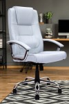 Office Chair Silver Leather Westminster Executive Chair DPA2008ATG/LSV by Eliza Tinsley - enlarged view