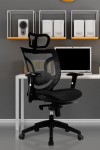 Mesh Office Chair Black Newton High Back Executive Armchair BCM/K103/BK by Eliza Tinsley - enlarged view