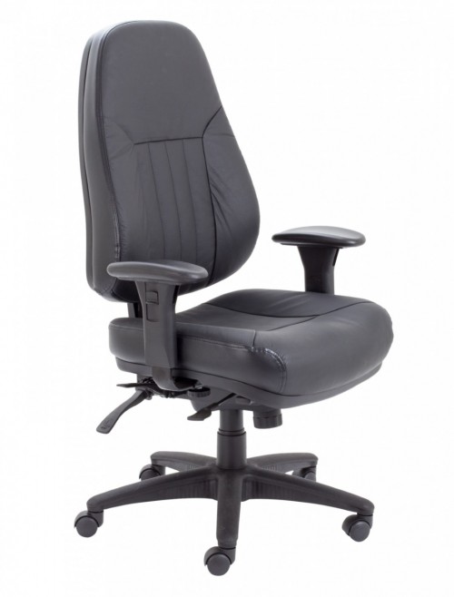 Office Chairs - TC Panther Black Leather Office Chair CH1101 - enlarged view