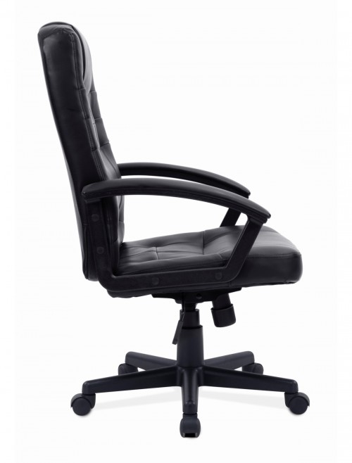 Darwin Faux Leather Office Chair Black BCP/1007/PU by Eliza Tinsley - enlarged view