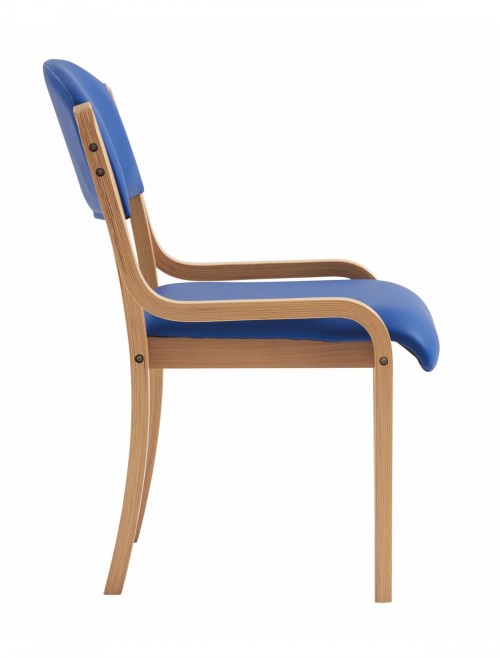 Reception Seating Blue Vinyl Tahara Stackable Chair DPA2070/BE/BLV by Nautilus Eliza Tinsley