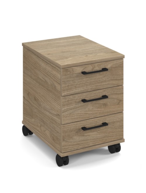Office Storage Anson Executive 3 Drawer Mobile Pedestal Barcelona Walnut ANS-PED-BW by Dams