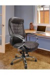 Office Chair Brown Leather Faced Santiago Executive Armchair DPA618KTAG/BW by Eliza Tinsley - enlarged view