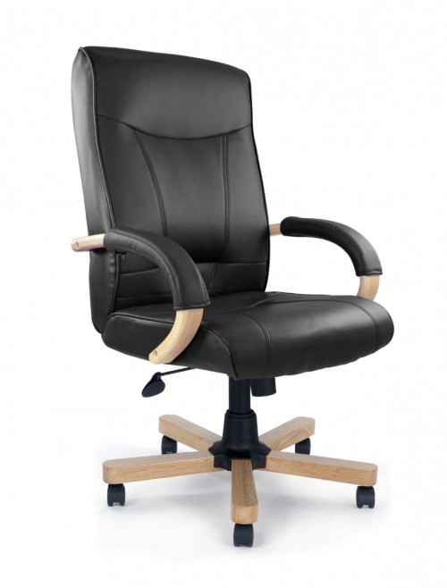 Office Chair Black Leather Troon Executive Chair 4750ATG/LBK by Eliza Tinsley - enlarged view