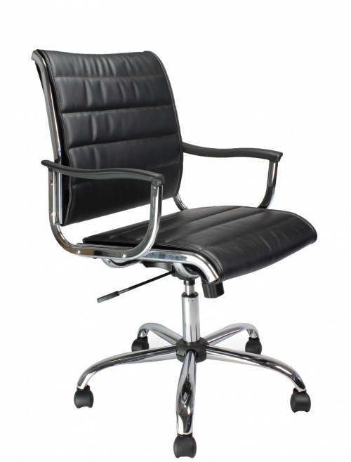 Office Chair Black Carbis Medium Back Computer Chair 701ATG/BK by Eliza Tinsley - enlarged view