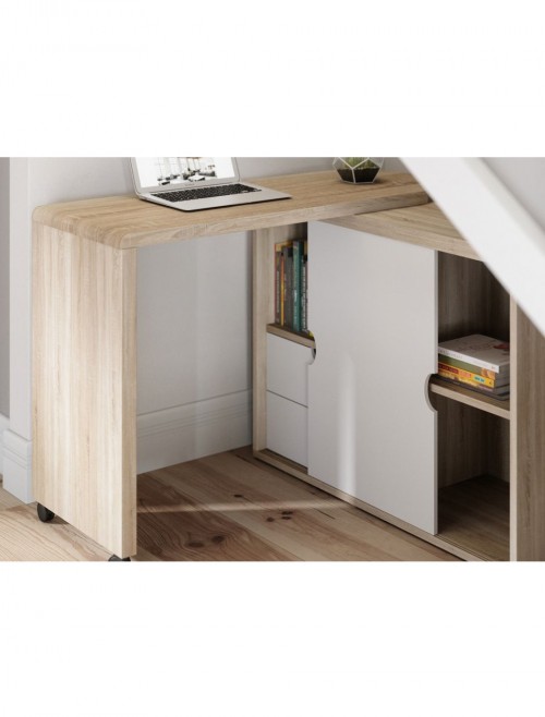 Home Office Desks Pivot Cupboard Desk Sonoma Oak 7700007 by Teknik - enlarged view