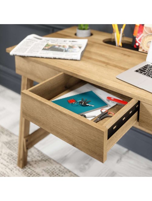 Home Office Desks Ithaca Desk Riviera Oak 7700003 by Teknik - enlarged view