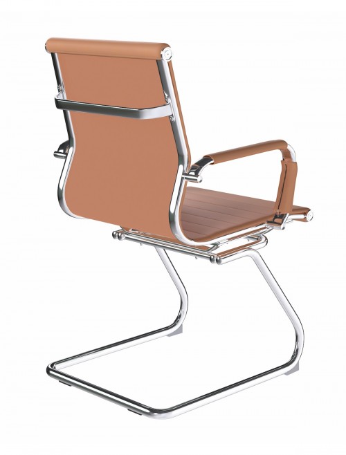 Bonded Leather Visitor Chair Aura Coffee Brown Office Chair BCL/8003AV/BW by Eliza Tinsley Nautilus - enlarged view