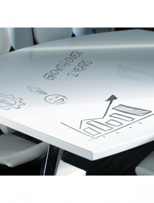 Boardroom Table 2400mm High Gloss White Writable Boardroom Table I003059 by Dynamic - enlarged view