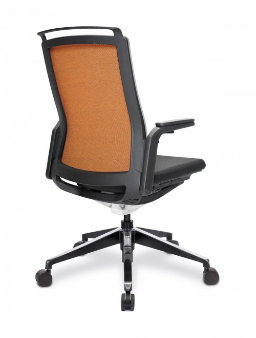 Office Chair Orange Libra High Back Managers Chair BCF/K500/BK-OG by Nautilus - enlarged view