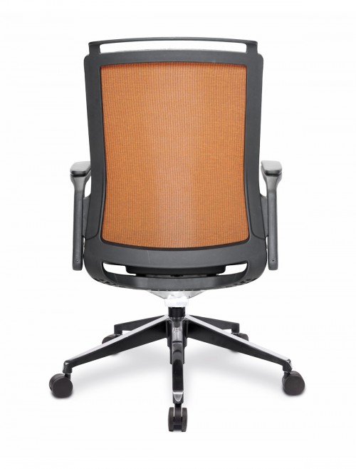 Office Chair Orange Libra High Back Managers Chair BCF/K500/BK-OG by Nautilus - enlarged view