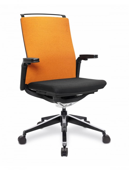 Office Chair Orange Libra High Back Managers Chair BCF/K500/BK-OG by Nautilus - enlarged view