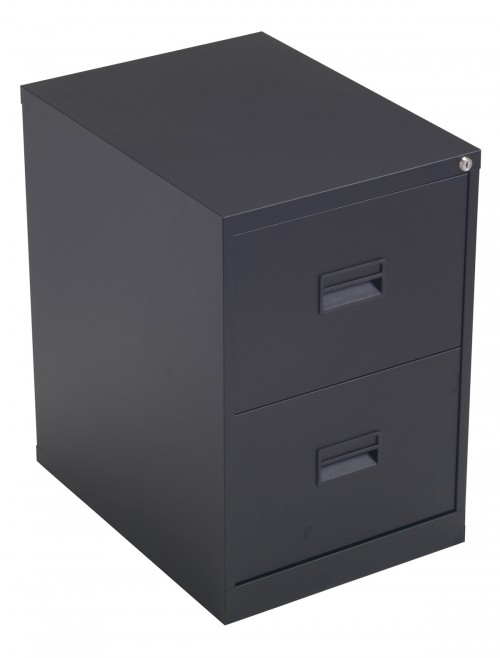 Talos Metal Filing Cabinet 2 Drawer Black TCS2FC-BK by TC Office - enlarged view