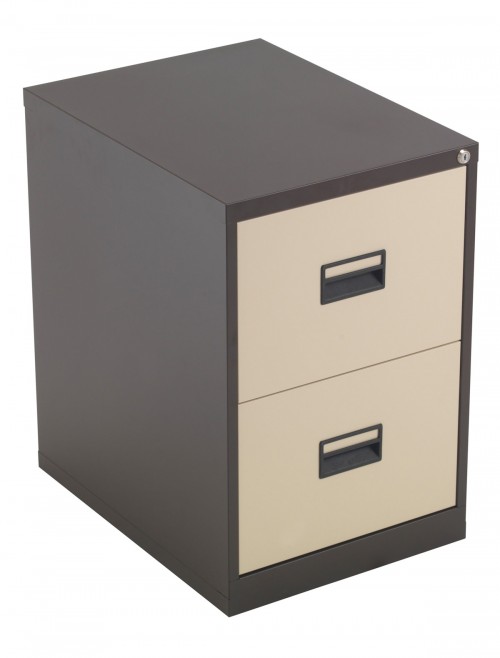 Talos Metal Filing Cabinet 2 Drawer Coffee Cream TCS2FC-CC by TC Office - enlarged view