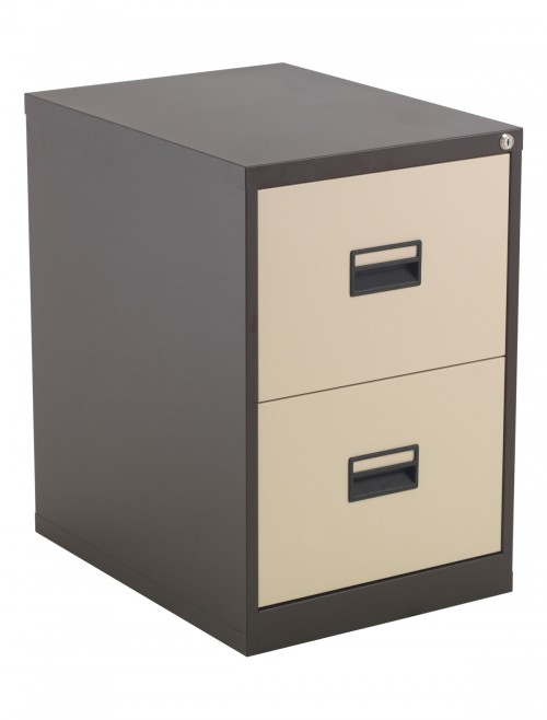 Talos Metal Filing Cabinet 2 Drawer Coffee Cream TCS2FC-CC by TC Office - enlarged view