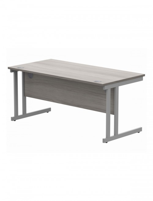 Office Desks TC Core Straight Desk Alaskan Grey Oak 1600x800mm CORE1680DUGOAK - enlarged view