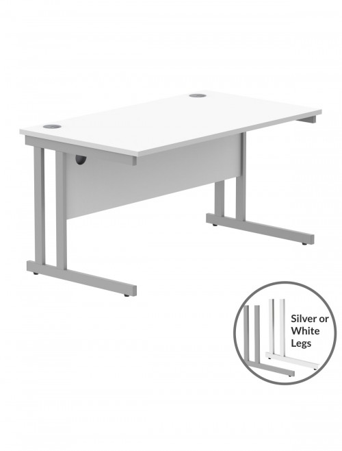 Office Desks TC Core Straight Desk Arctic White 1400x800mm CORE1480DUWHT