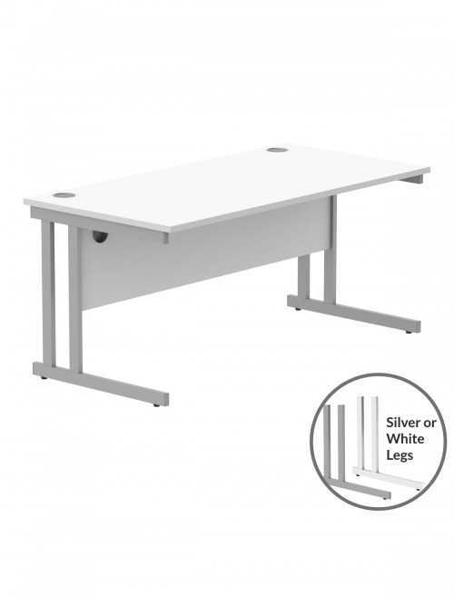 Office Desks TC Core Straight Desk Arctic White 1600x800mm CORE1680DUWHT