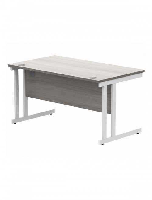 Office Desks TC Core Straight Desk Alaskan Grey Oak 1400x800mm CORE1480DUGOAK - enlarged view