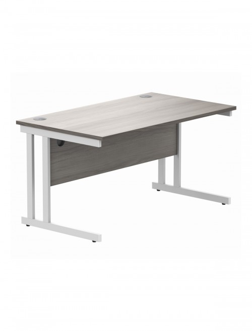 Office Desks TC Core Straight Desk Alaskan Grey Oak 1400x800mm CORE1480DUGOAK - enlarged view