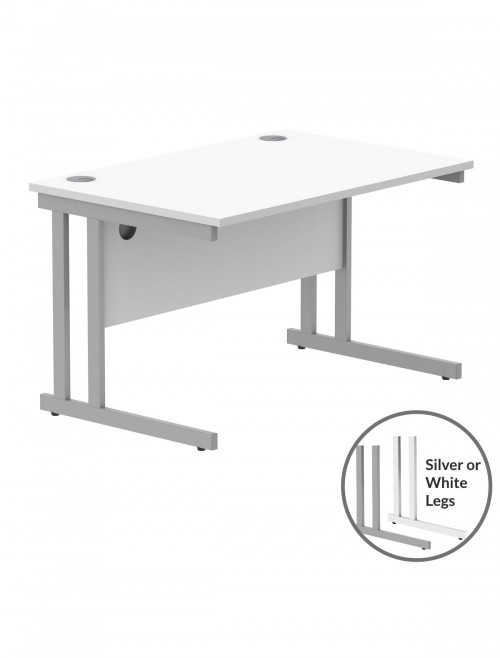 Office Desks TC Core Straight Desk Arctic White 1200x800mm CORE1280DUWHT