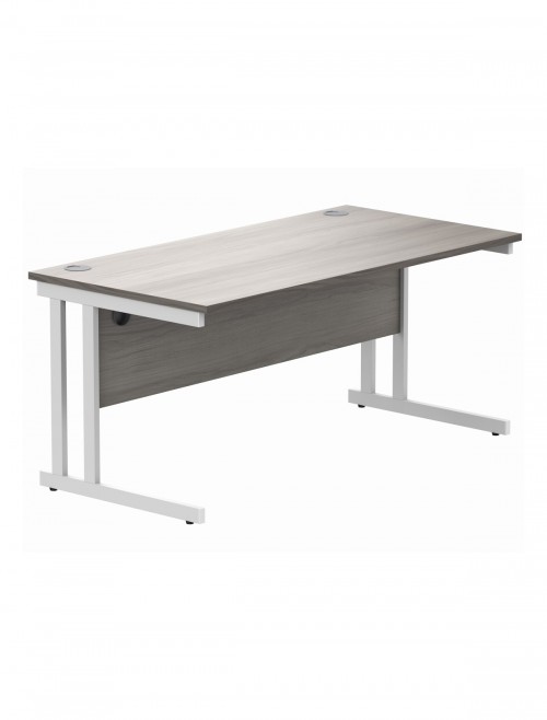 Office Desks TC Core Straight Desk Alaskan Grey Oak 1600x800mm CORE1680DUGOAK - enlarged view