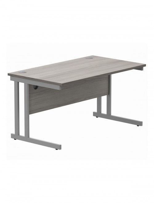 Office Desks TC Core Straight Desk Alaskan Grey Oak 1400x800mm CORE1480DUGOAK - enlarged view