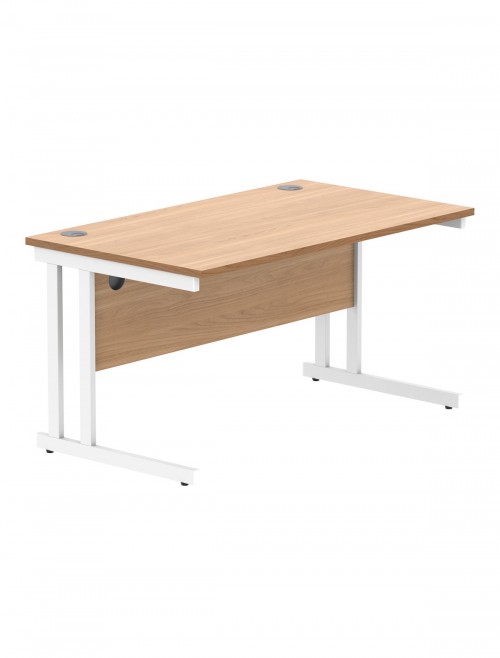 TC Core 1400mm Straight Desk Norwegian Beech and Mobile Pedestal Bundle COREBUNDU1480BCHSV2 - enlarged view