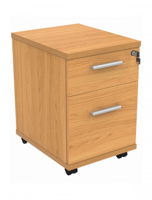 TC Core 1600mm Straight Desk Norwegian Beech and Mobile Pedestal Bundle COREBUNDU1680BCHSV2 - enlarged view