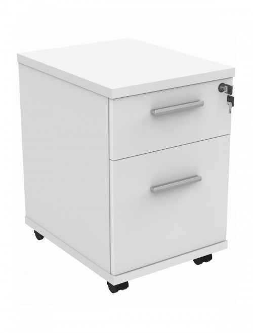 TC Core 1400mm Straight Desk Arctic White and Mobile Pedestal Bundle COREBUNDU1480WHTSV2 - enlarged view