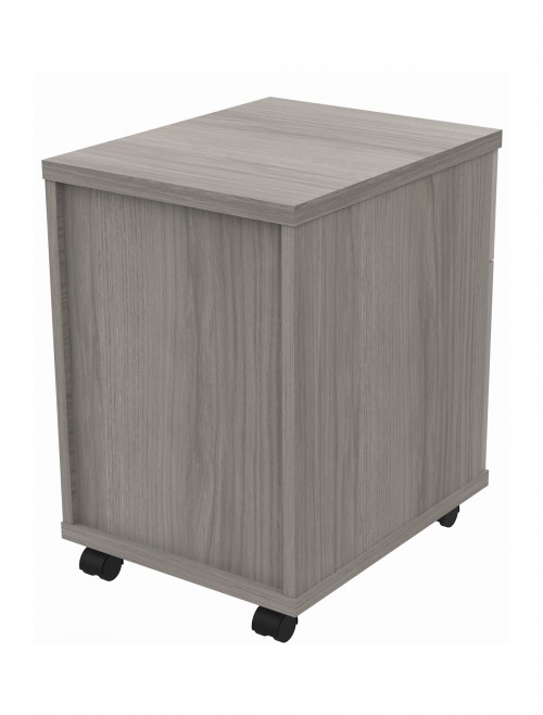 TC Core 1200mm Straight Desk Alaskan Grey Oak and Mobile Pedestal Bundle COREBUNDU1280GOAKSV2 - enlarged view